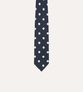 Large Polka Dot Silk Self Tipped Tie