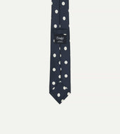 Large Polka Dot Silk Self Tipped Tie