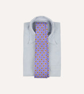 Purple Square Diamond Print Silk Self Tipped Tie