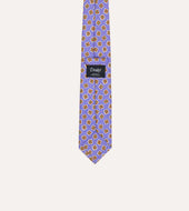 Purple Square Diamond Print Silk Self Tipped Tie