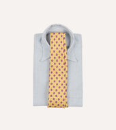 Gold Square Diamond Print Silk Self Tipped Tie