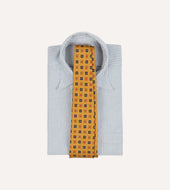 Geometric Diamond Print Silk Self Tipped Tie
