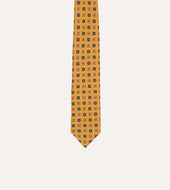 Geometric Diamond Print Silk Self Tipped Tie