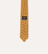 Geometric Diamond Print Silk Self Tipped Tie
