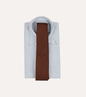 Square Flower Print Silk Self Tipped Tie