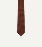 Square Flower Print Silk Self Tipped Tie