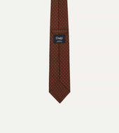 Square Flower Print Silk Self Tipped Tie