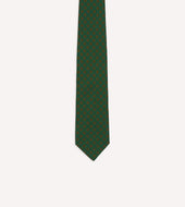 Green Diamond Medallion Self Tipped Silk Tie