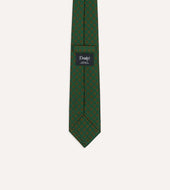 Green Diamond Medallion Self Tipped Silk Tie