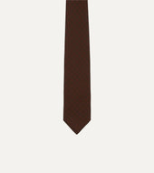 Flower Tile Print Silk Self Tipped Tie