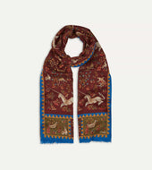 Unicorn Print Wool Silk Scarf