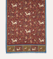 Unicorn Print Wool Silk Scarf