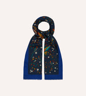 Birds Of Paradise Print Wool Scarf
