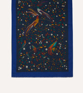 Birds Of Paradise Print Wool Scarf