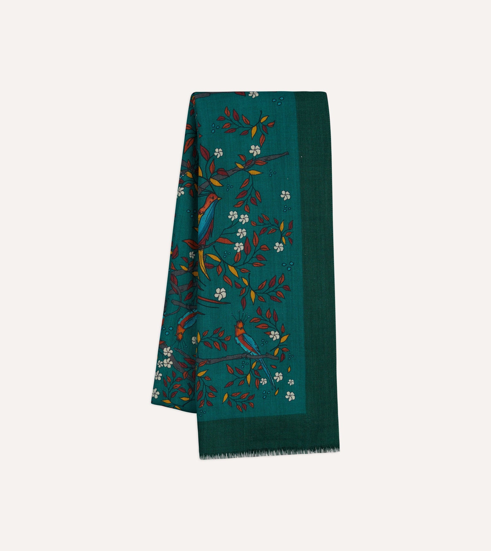 Birds Of Paradise Print Wool Scarf
