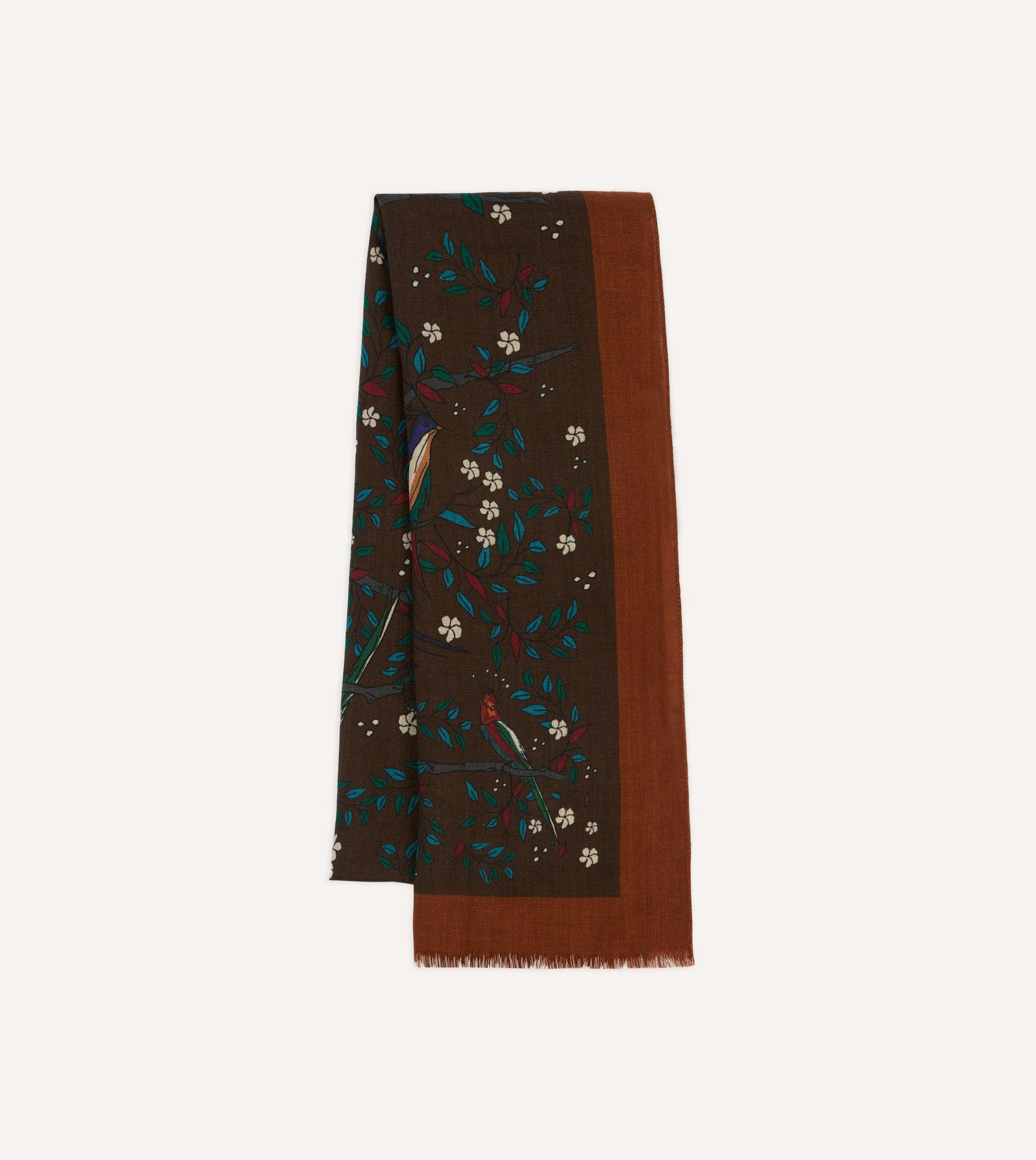 Birds Of Paradise Print Wool Scarf