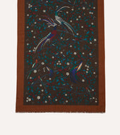 Birds Of Paradise Print Wool Scarf