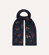 Mughal And Stars Print Wool Scarf