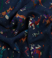 Mughal And Stars Print Wool Scarf