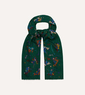 Mughal And Stars Print Wool Scarf