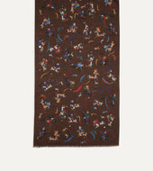 Mughal And Stars Print Wool Scarf