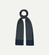 Hand Drawn Polka Dot Wool Silk Scarf