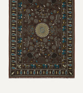 Rustic Elephant Print Wool Silk Scarf