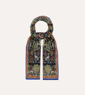 Forest Animals Print Wool Silk Scarf