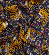 Tiger Print Wool Silk Scarf