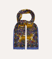 Tiger Print Wool Silk Scarf