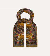 Tiger Print Wool Silk Scarf