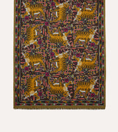 Tiger Print Wool Silk Scarf