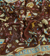 Classic Mughal Print Wool Silk Scarf