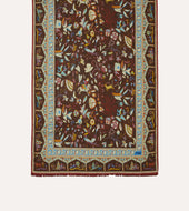 Classic Mughal Print Wool Silk Scarf