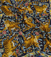 Jumbo Tiger Print Wool Silk Scarf