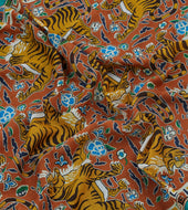 Jumbo Tiger Print Wool Silk Scarf