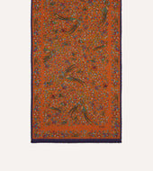 Birds Of Paradise Print Tubular Wool Silk Scarf