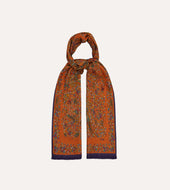 Birds Of Paradise Print Tubular Wool Silk Scarf