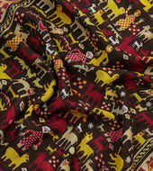 Shaman Print Tubular Wool Silk Scarf