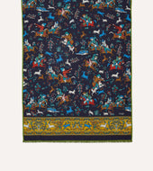 Mughal Archer Print Wool Silk Scarf