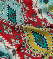Kilim Print Tubular Wool Silk Scarf