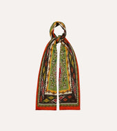 Red Kilim Print Tubular Wool Silk Scarf