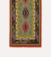 Red Kilim Print Tubular Wool Silk Scarf