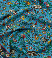Tiger Garden Print Wool Silk Scarf