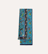 Tiger Garden Print Wool Silk Scarf