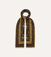 Tiger Garden Print Wool Silk Scarf