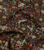 Tiger Garden Print Wool Silk Scarf