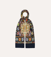Carpet Print Tubular Wool Silk Scarf