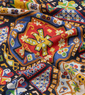 Carpet Print Tubular Wool Silk Scarf