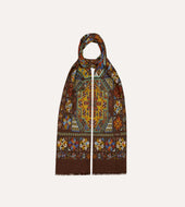 Carpet Print Tubular Wool Silk Scarf